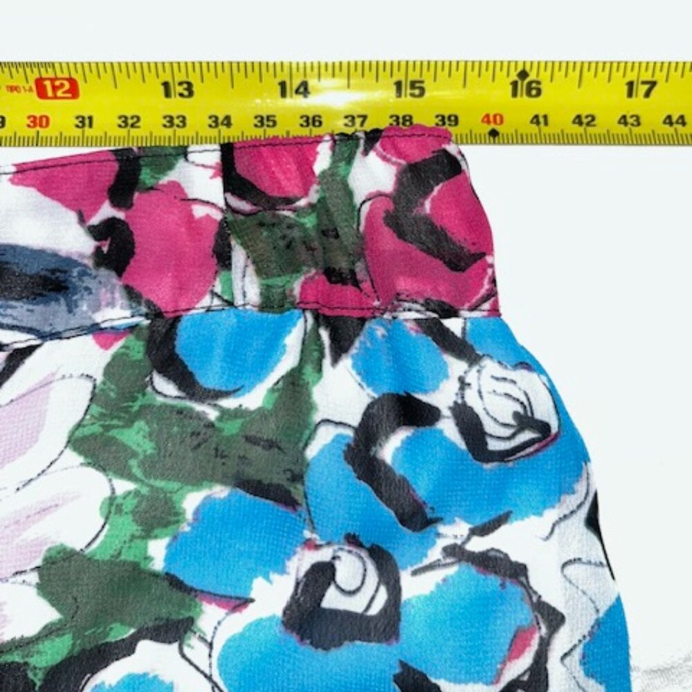 MELISSA PAIGE | Floral & Stripe Ruffled Skirt Petite Medium Elastic Waist-EUC - Picture 8 of 10